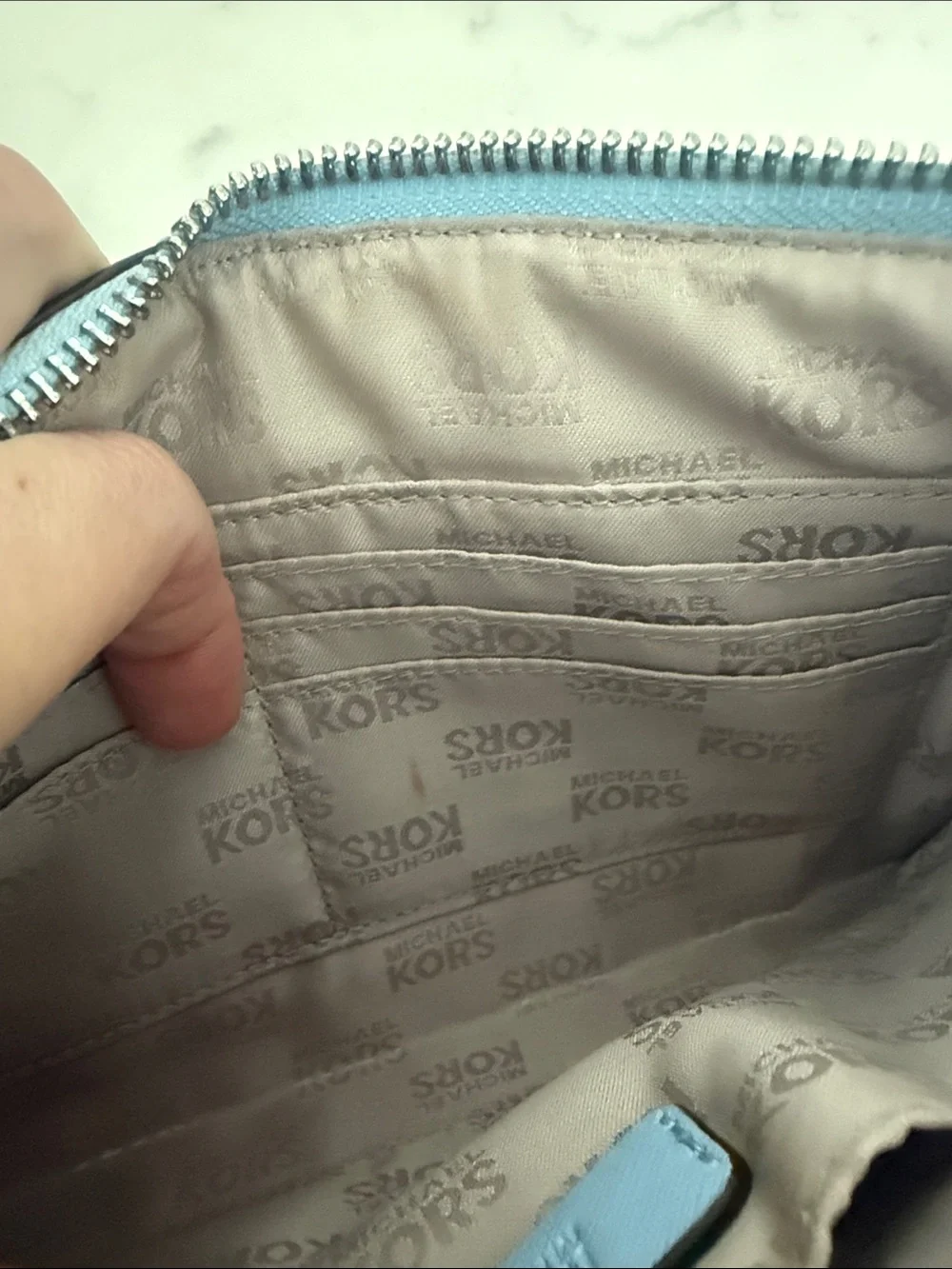 Michael Kors Light Blue Wristlet Clutch